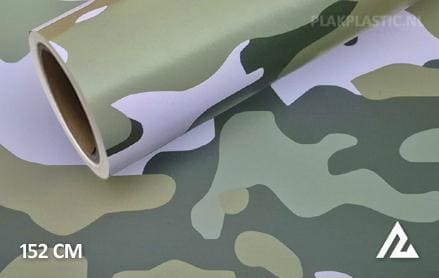 Camouflage groen wit plakplastic