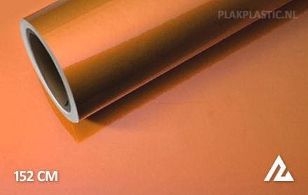 Glans metallic oranje plakplastic